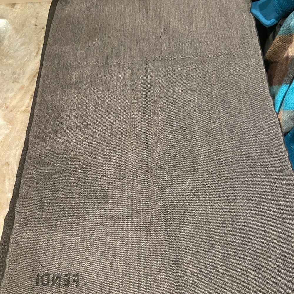 Gray cotton FENDI scarf